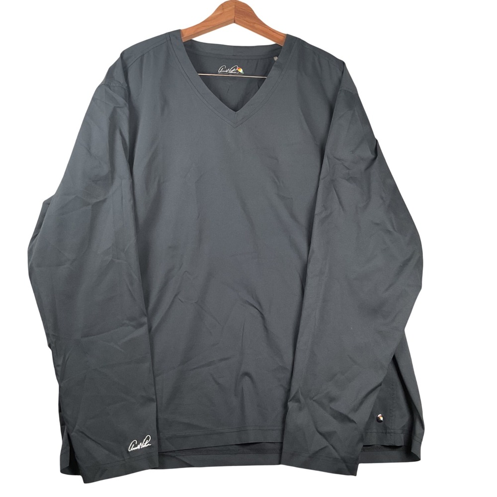 Arnold Palmer Windbreaker Pullover Men Black V-Neck (s/measurements) Golf Jacket